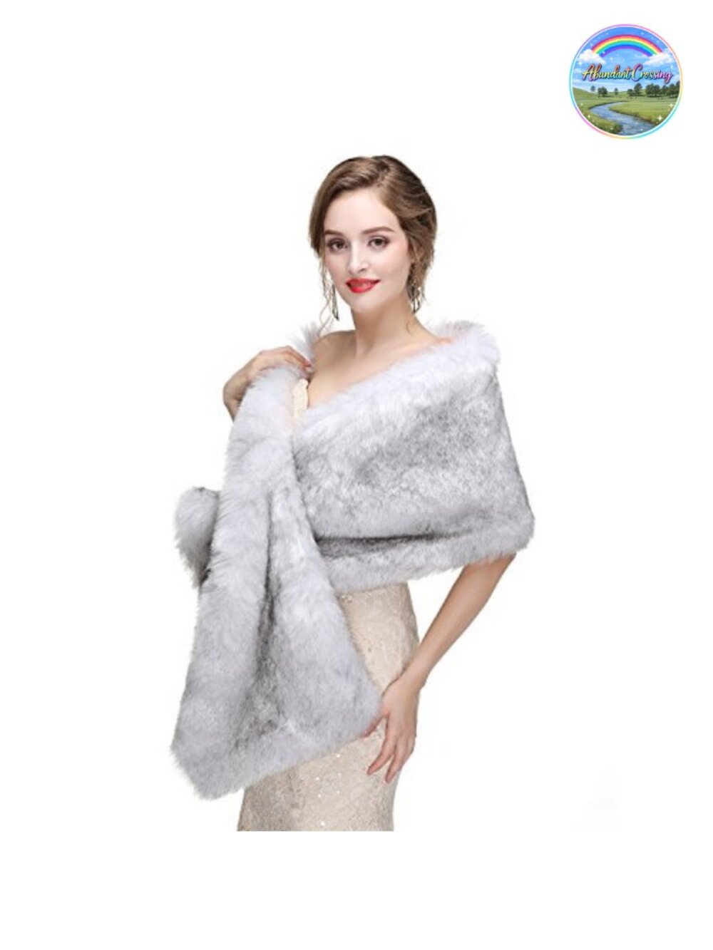 Faux Fur Shawl Wrap Cape Bridal Wedding Party Formal Winter